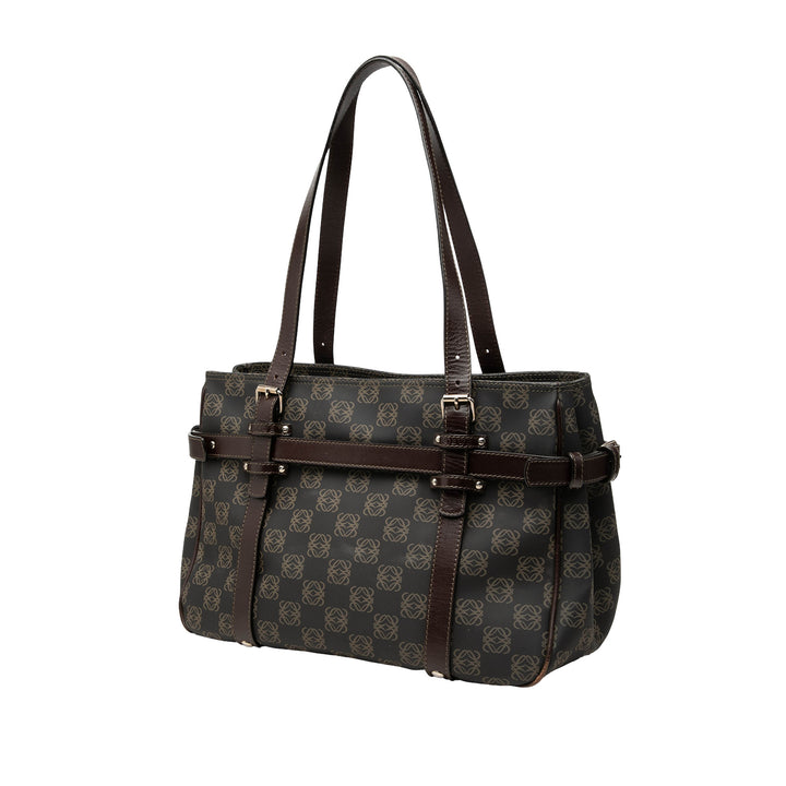LOEWE Cabas Anagram Toile enduite Marron – vue 2 – GABY PARIS