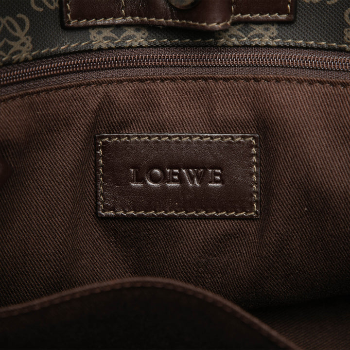 LOEWE Cabas Anagram Toile enduite Marron – vue 5 – GABY PARIS