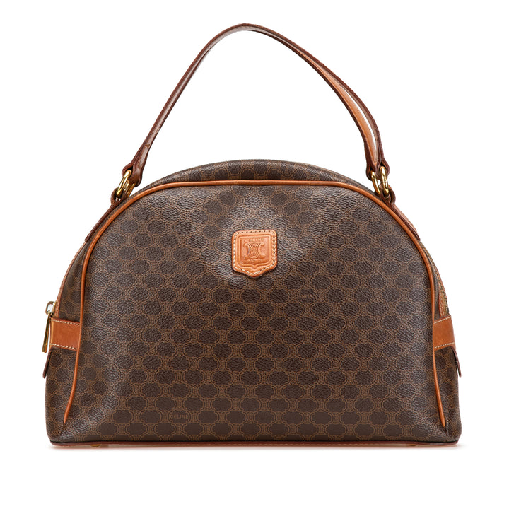 Macadam Coated Canvas Handbag Brown - Gaby Paris