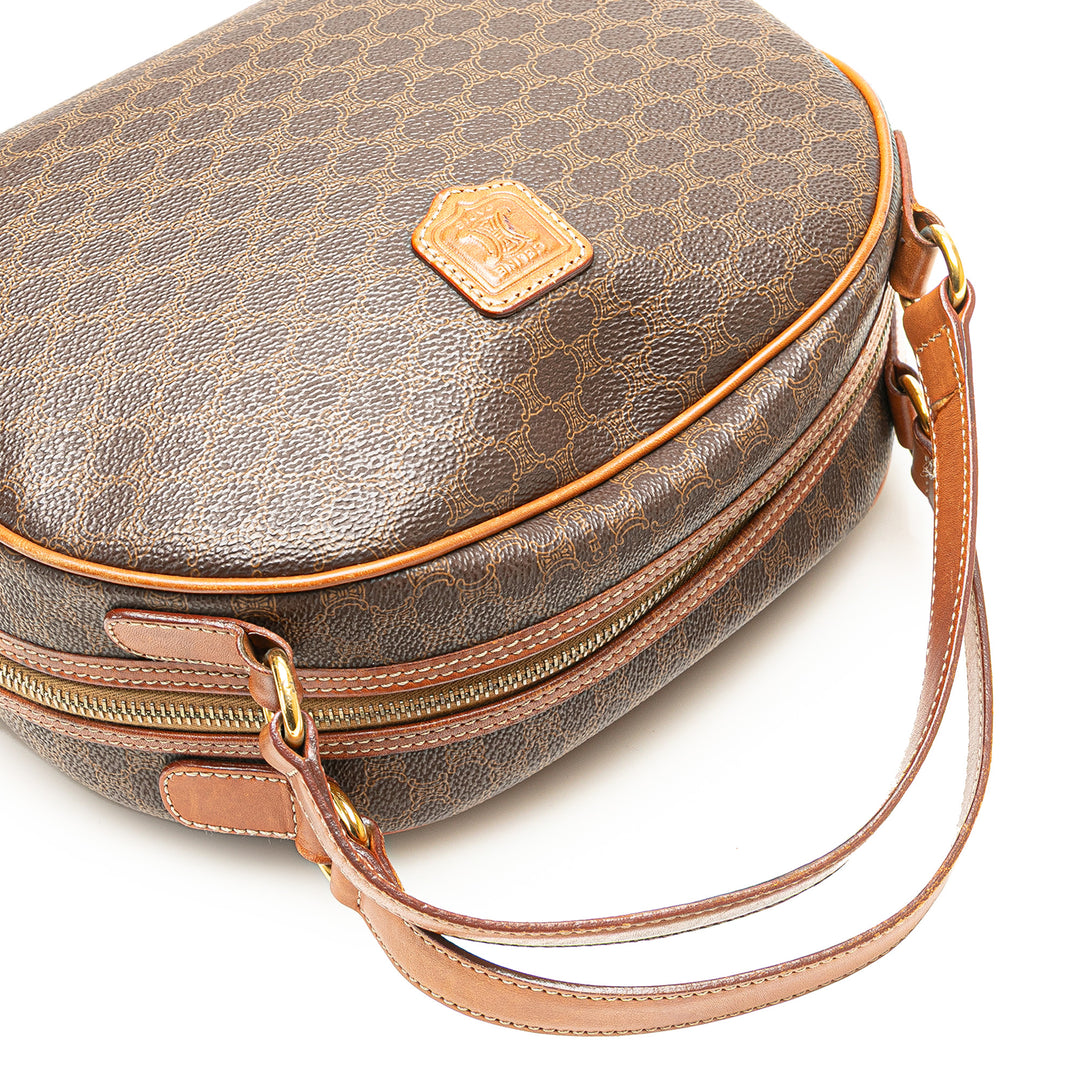 Macadam Coated Canvas Handbag Brown - Gaby Paris