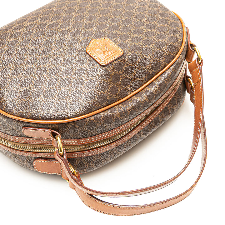 Macadam Coated Canvas Handbag Brown - Gaby Paris