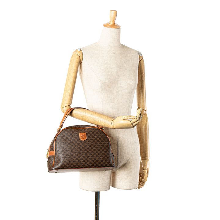 Macadam Coated Canvas Handbag Brown - Gaby Paris