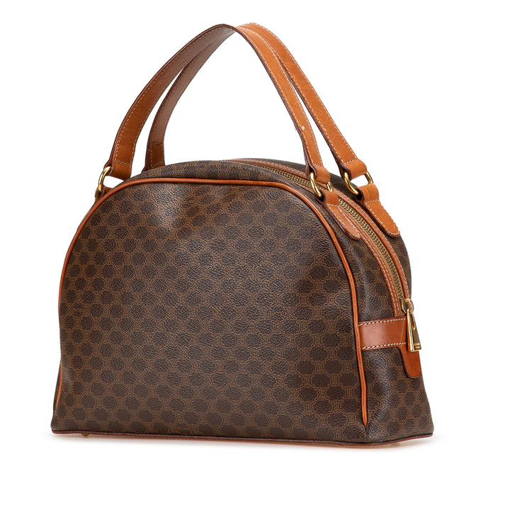 Macadam Coated Canvas Handbag Brown - Gaby Paris