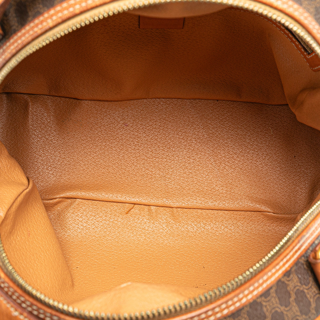 Macadam Coated Canvas Handbag Brown - Gaby Paris