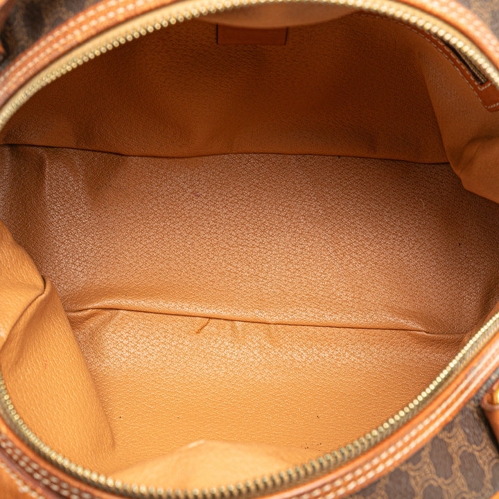 Macadam Coated Canvas Handbag Brown - Gaby Paris