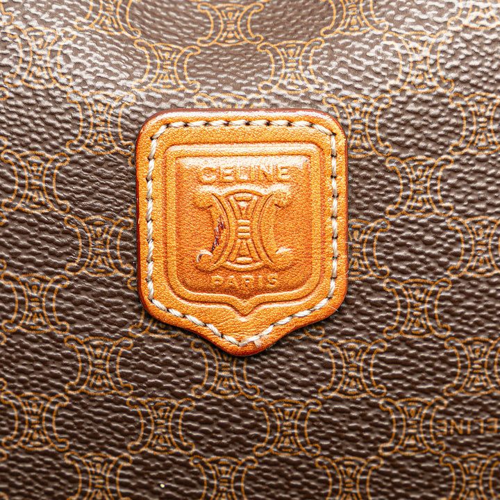 Macadam Coated Canvas Handbag Brown - Gaby Paris