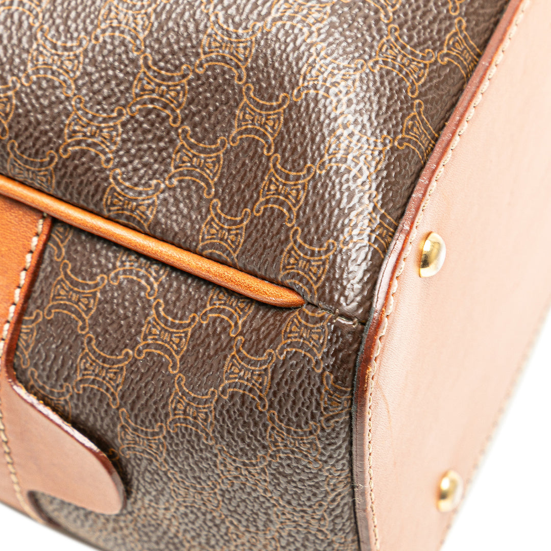 Macadam Coated Canvas Handbag Brown - Gaby Paris