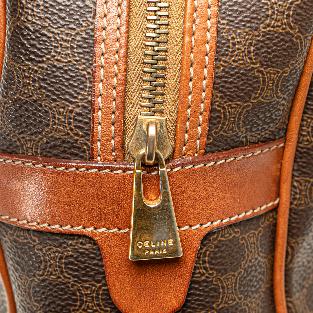 Macadam Coated Canvas Handbag Brown - Gaby Paris