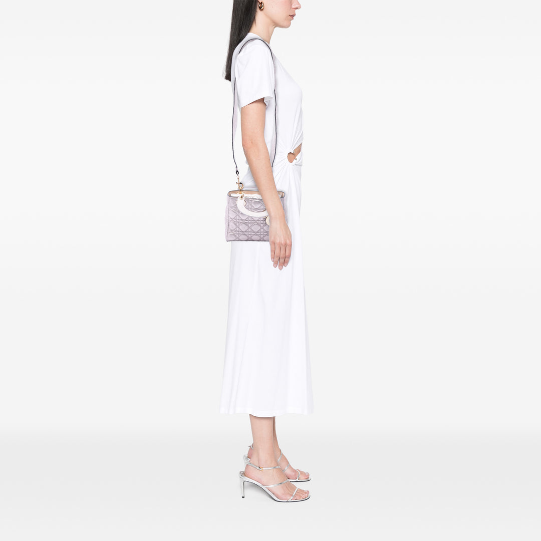 Dior Small Metallic Cuir de veau grainé Cannage Supple Lady Dior
