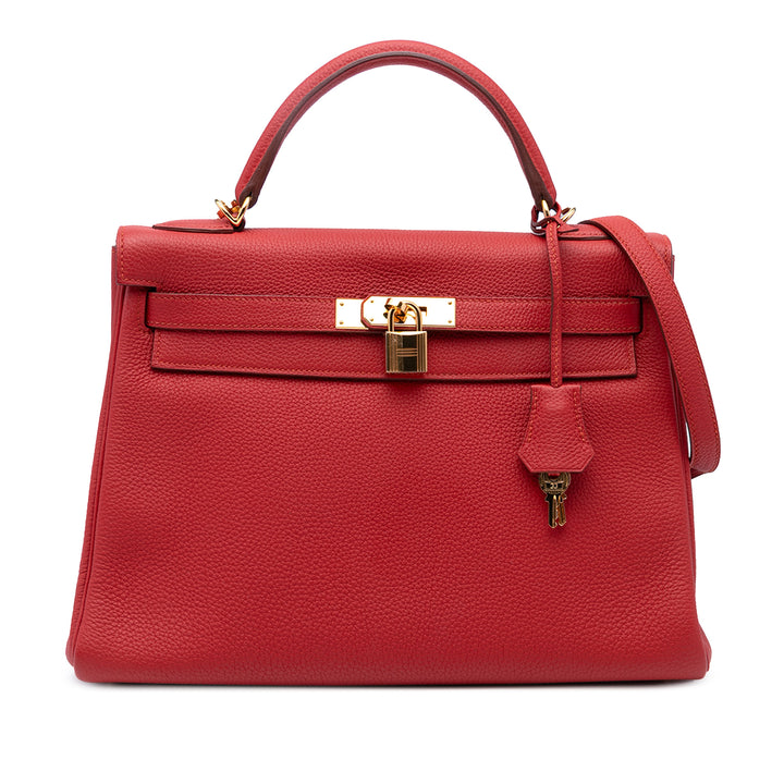 Hermès Togo Kelly II Retourne 32 Rouge
