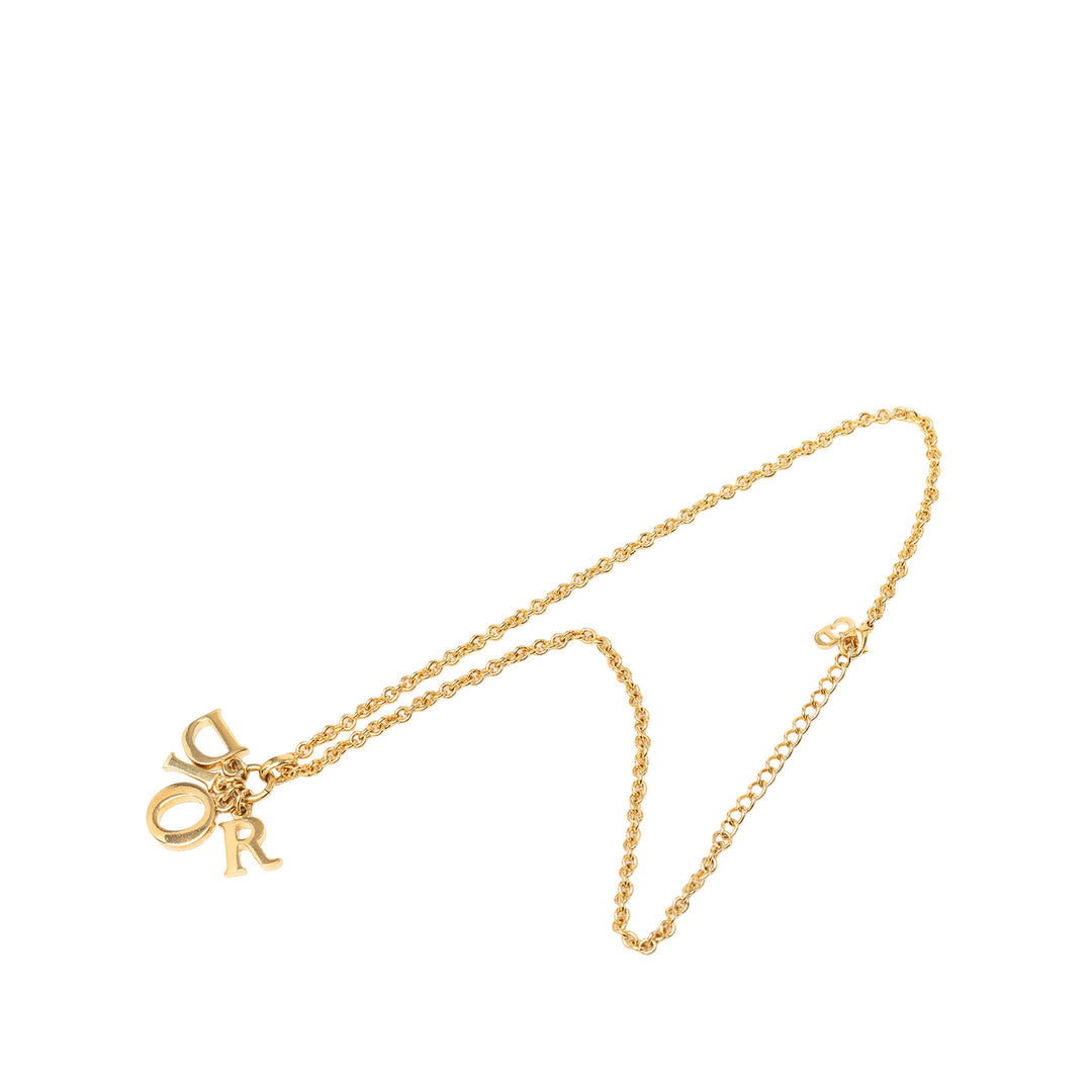 Dior Collier Logo Pendant plaqué or – vue principale – GABY PARIS