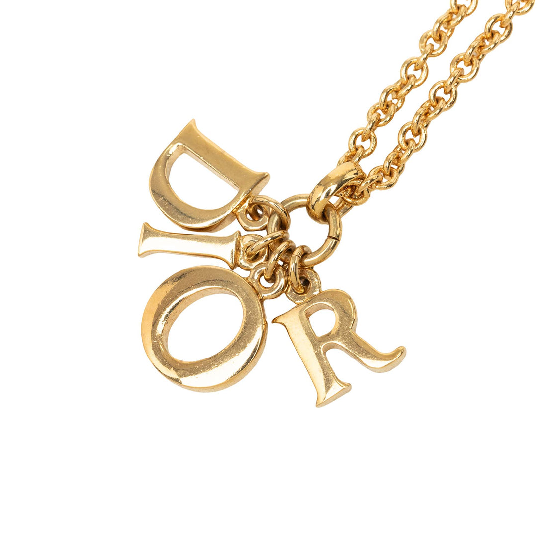 Dior Collier Logo Pendant plaqué or – vue 4 – GABY PARIS