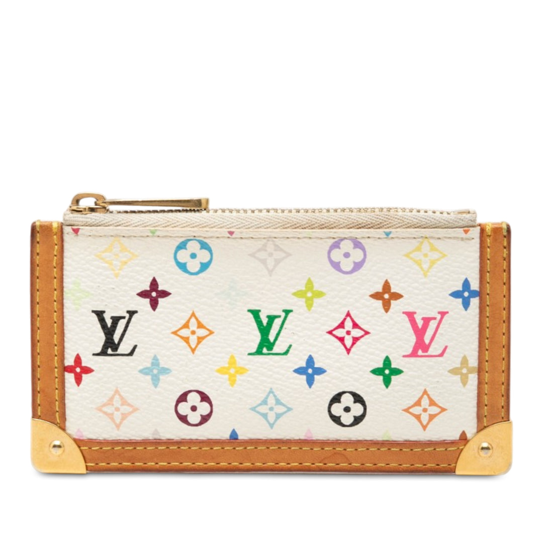 Pochette Cles Monogram Multicolore Blanc