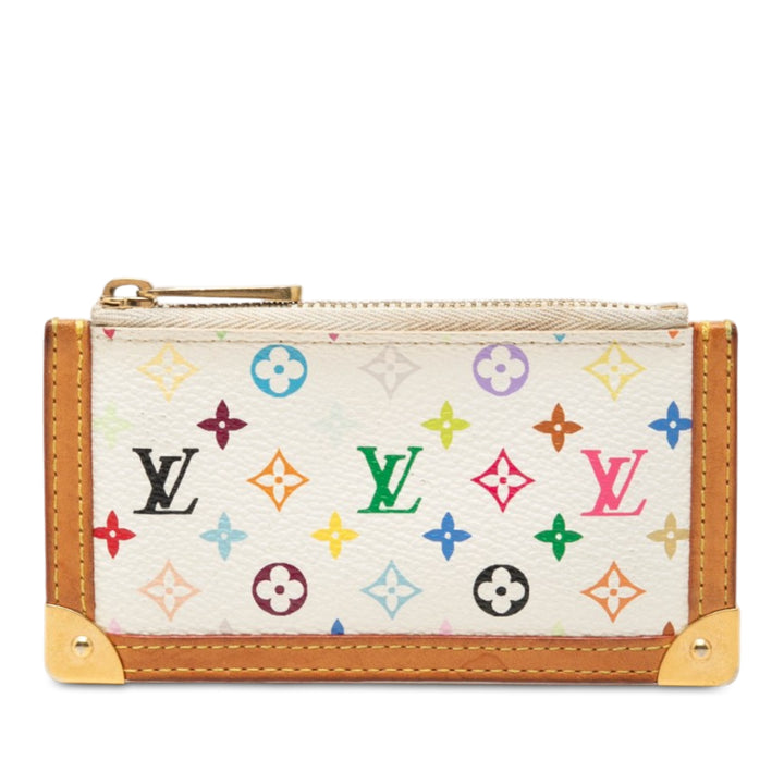 Pochette Cles Monogram Multicolore Blanc