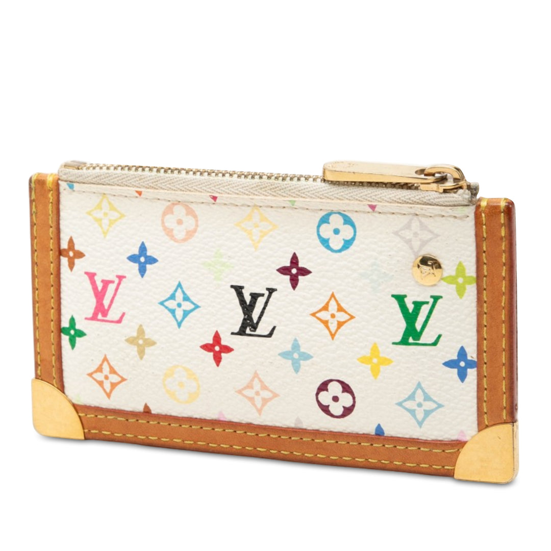 Pochette Cles Monogram Multicolore Blanc