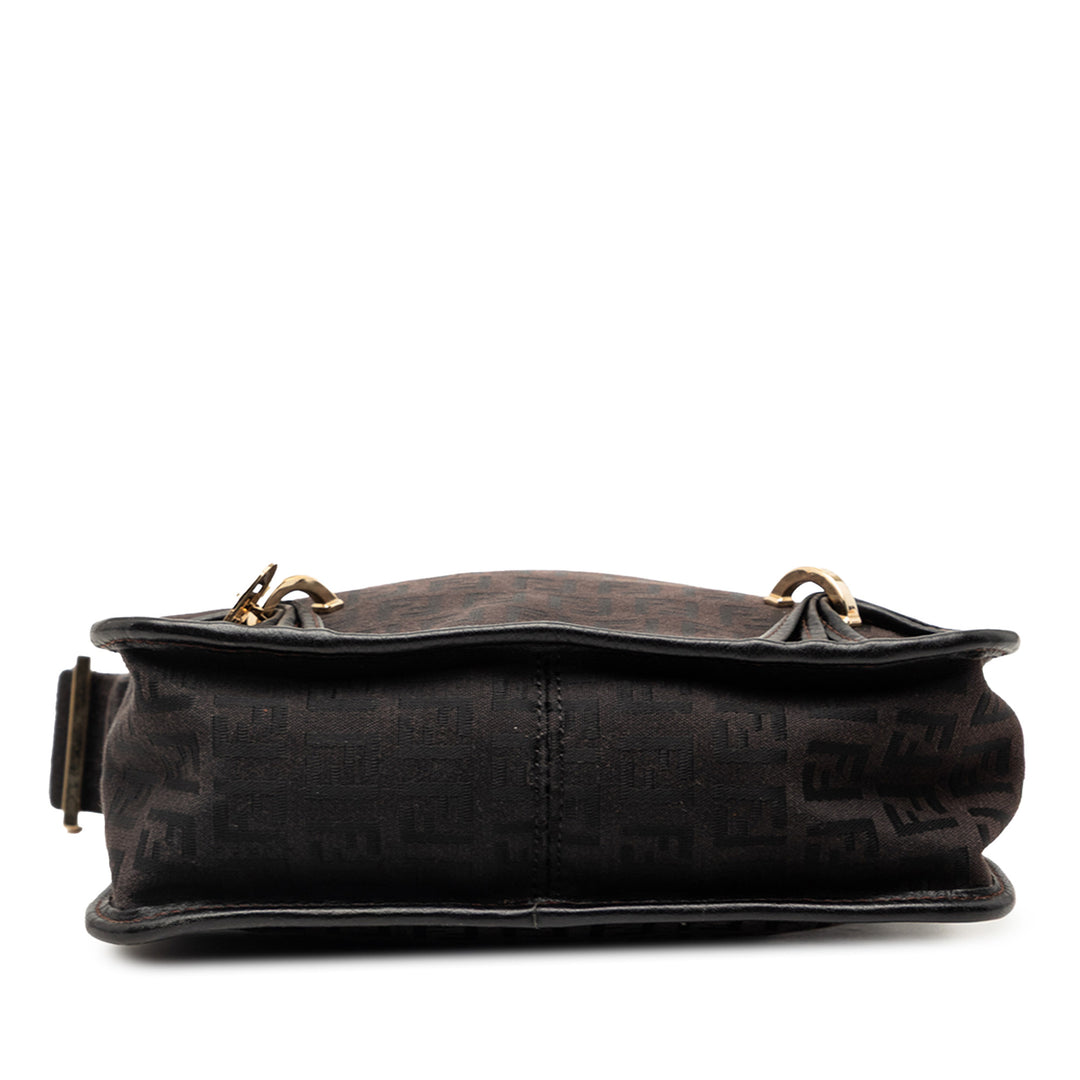 Fendi Small Zucchino Toile F Charm Sac porté croisé