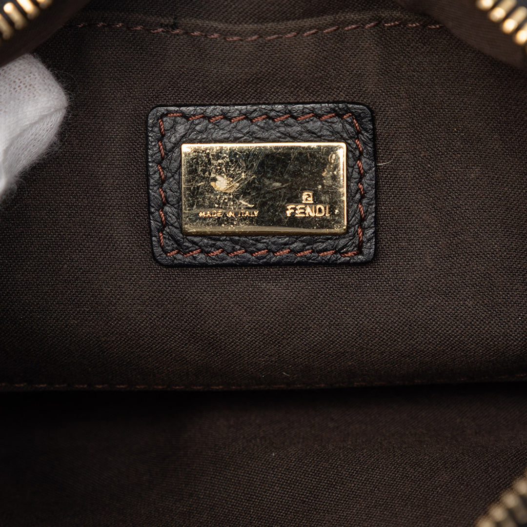 Fendi Small Zucchino Toile F Charm Sac porté croisé