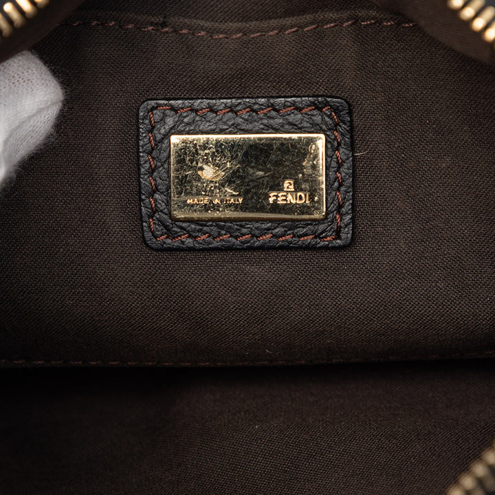 Fendi Small Zucchino Toile F Charm Sac porté croisé