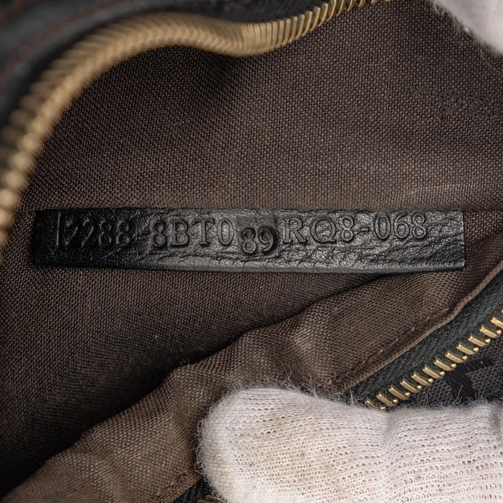 Fendi Small Zucchino Toile F Charm Sac porté croisé