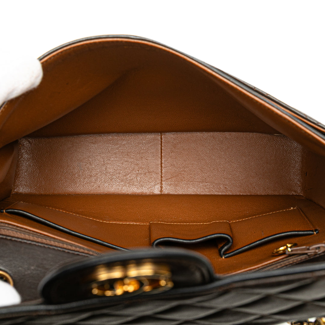 CC Quilted Lambskin Single Flap Brown - Gaby Paris