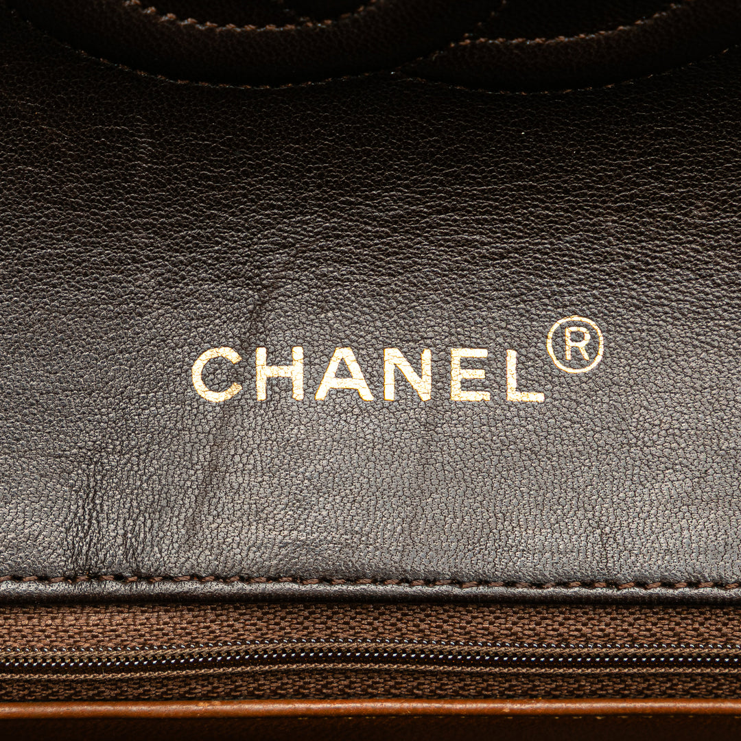 CC Quilted Lambskin Single Flap Brown - Gaby Paris