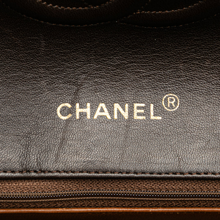 CC Quilted Lambskin Single Flap Brown - Gaby Paris