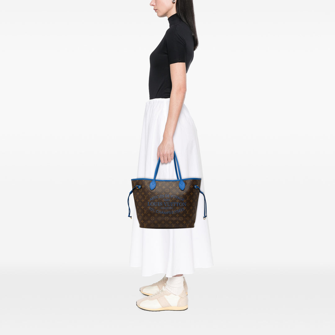 Louis Vuitton Ikat Neverfull MM Monogram Bleu – vue 6 – GABY PARIS