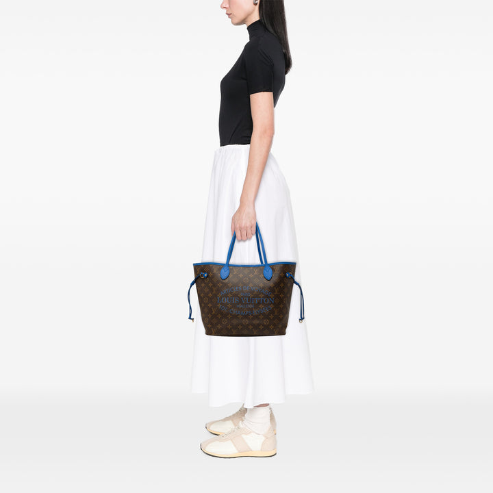Louis Vuitton Ikat Neverfull MM Monogram Bleu – vue 6 – GABY PARIS