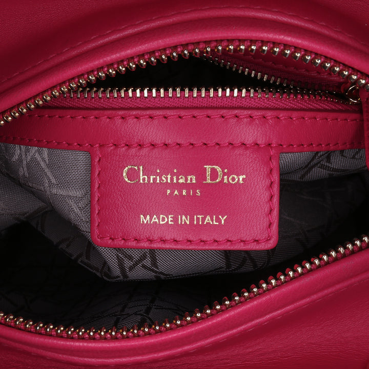 Medium Lambskin Cannage Lady Dior Pink - Gaby Paris