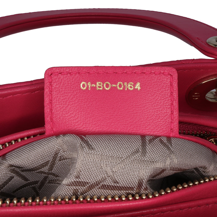 Medium Lambskin Cannage Lady Dior Pink - Gaby Paris