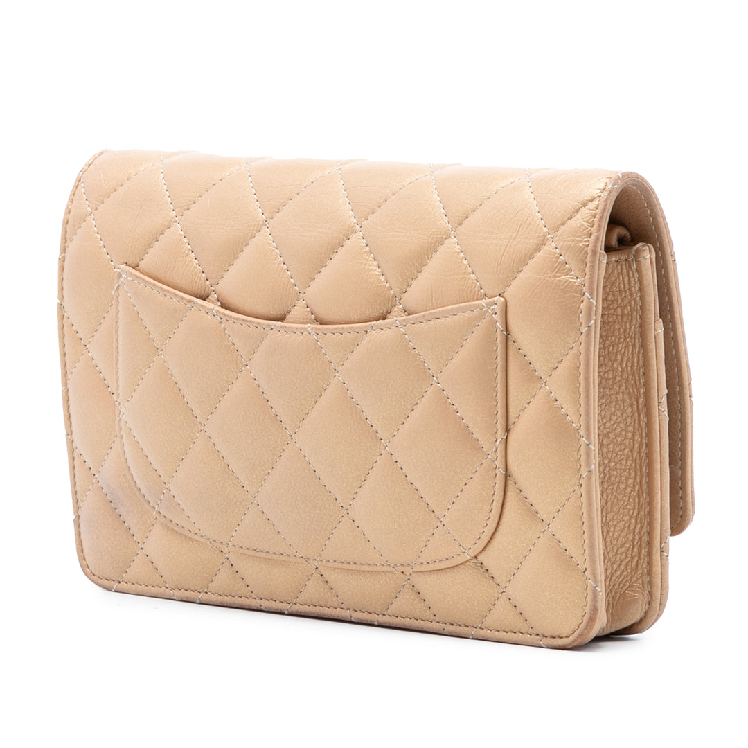 Chanel CC Matelassé Iridescent Cuir d’agneau Coin Charm Wallet on Chain