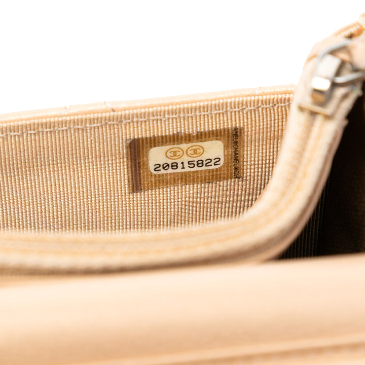 Chanel CC Matelassé Iridescent Cuir d’agneau Coin Charm Wallet on Chain