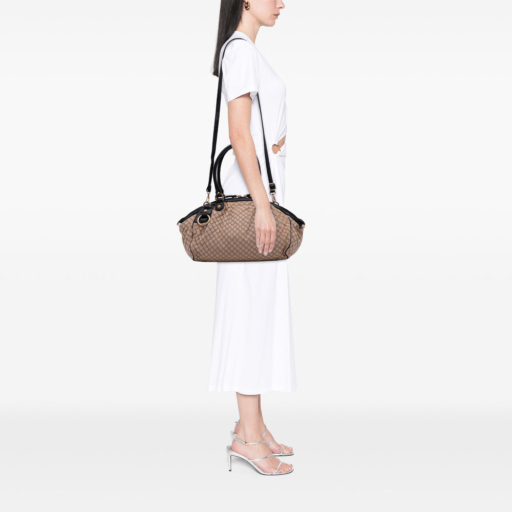 Diamante Canvas Sukey Satchel Brown - Gaby Paris