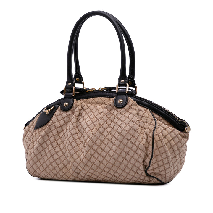 Diamante Canvas Sukey Satchel Brown - Gaby Paris