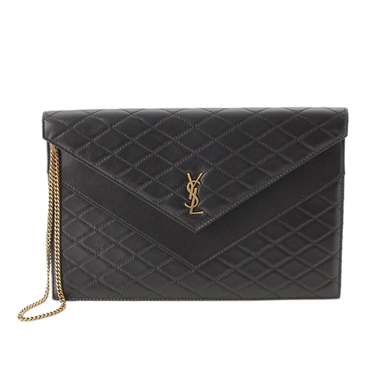 Saint Laurent Matelasse Gaby Double rabat Chaîne Pochette Cuir d'agneau