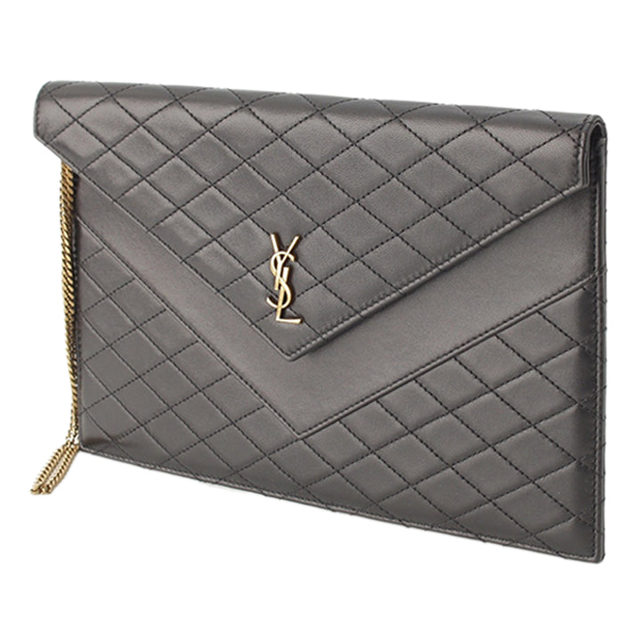 Saint Laurent Matelasse Gaby Double rabat Chaîne Pochette Cuir d'agneau
