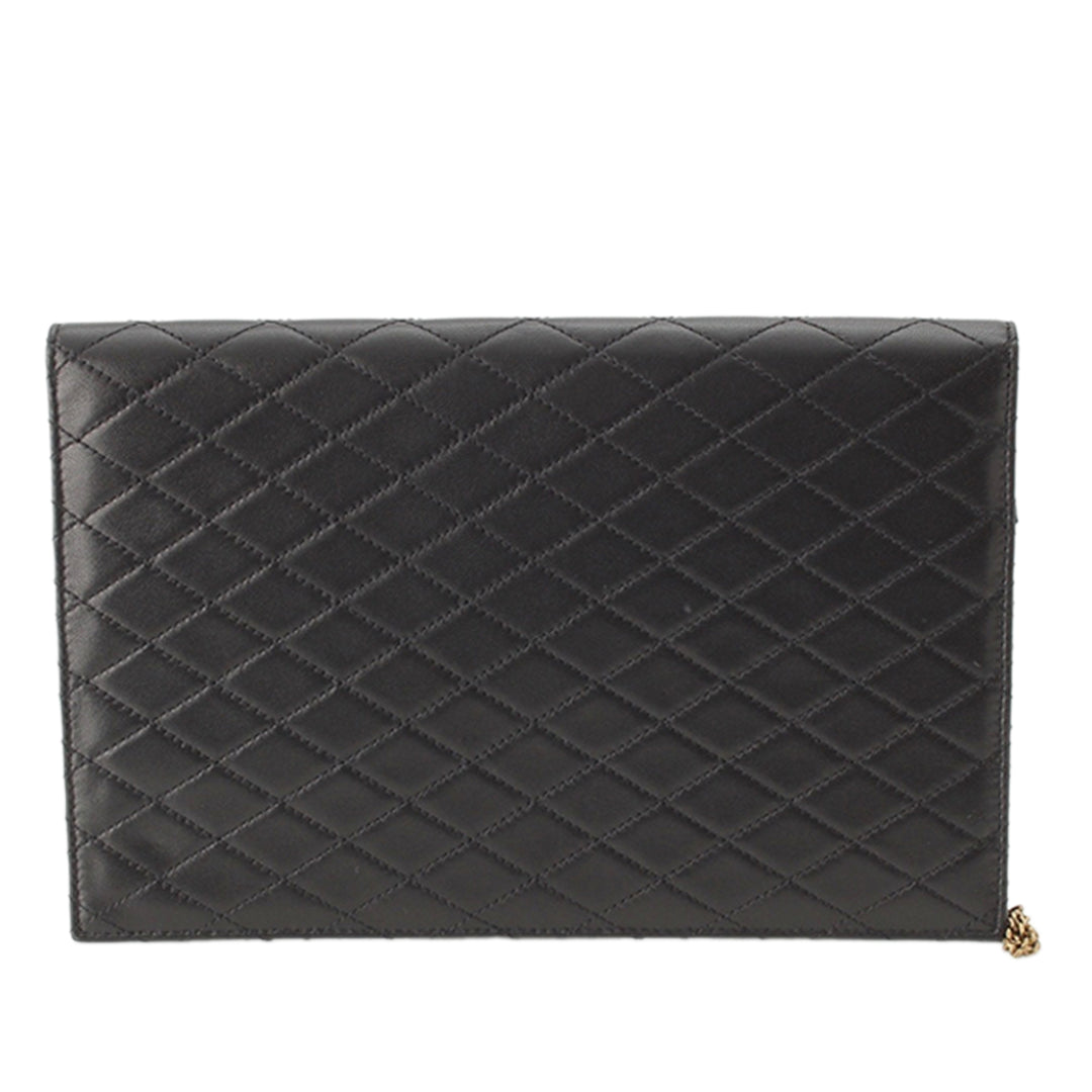 Saint Laurent Matelasse Gaby Double rabat Chaîne Pochette Cuir d'agneau