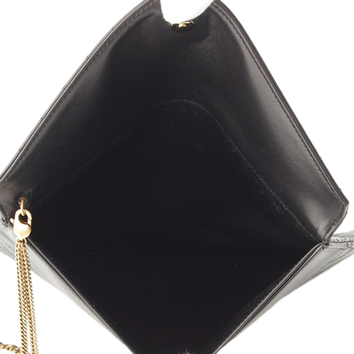 Saint Laurent Matelasse Gaby Double rabat Chaîne Pochette Cuir d'agneau