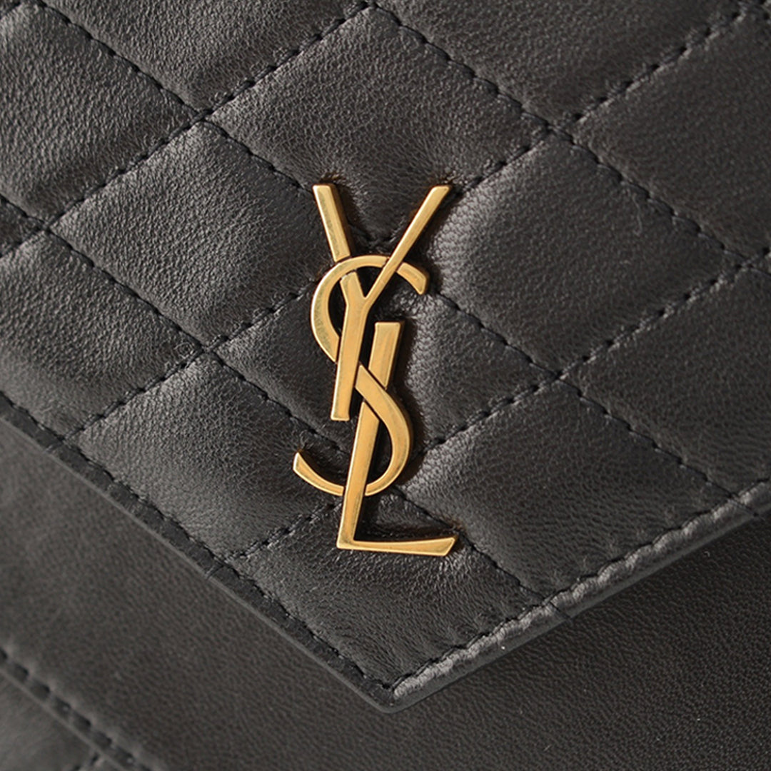 Saint Laurent Matelasse Gaby Double rabat Chaîne Pochette Cuir d'agneau