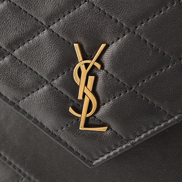 Saint Laurent Matelasse Gaby Double rabat Chaîne Pochette Cuir d'agneau