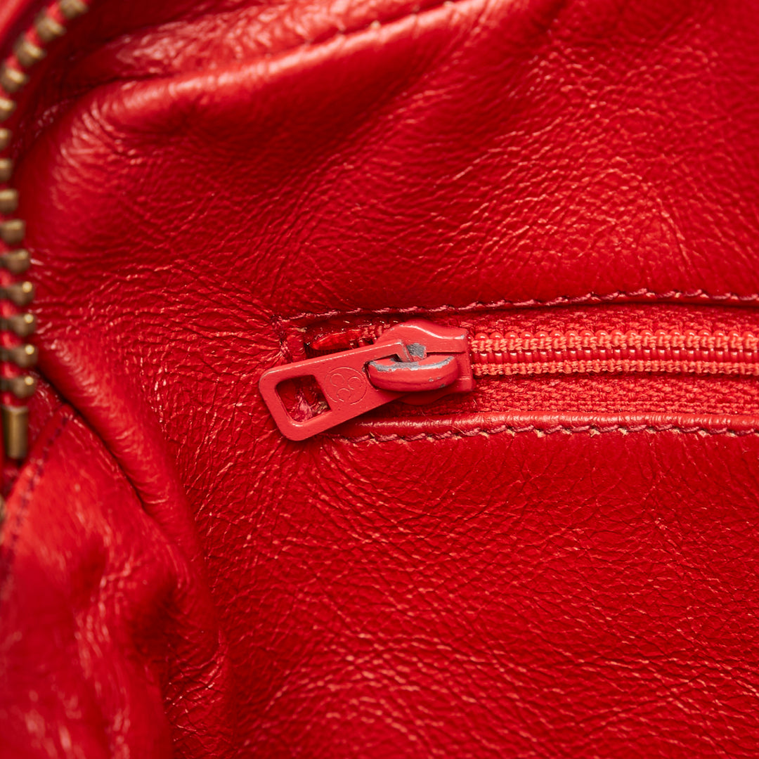 CC Quilted Lambskin Tassel Crossbody Bag Red - Gaby Paris