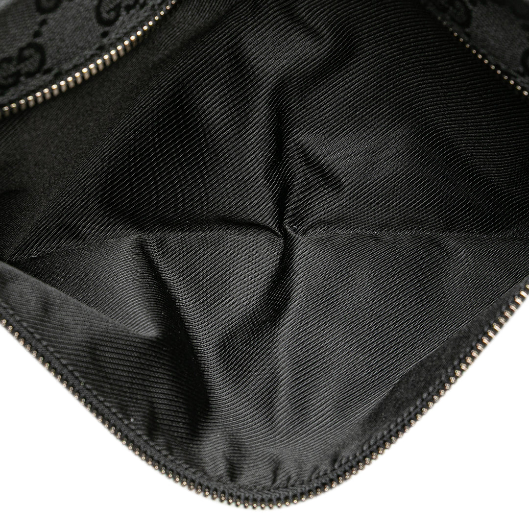 GG Canvas Double Pocket Belt Bag Black - Gaby Paris