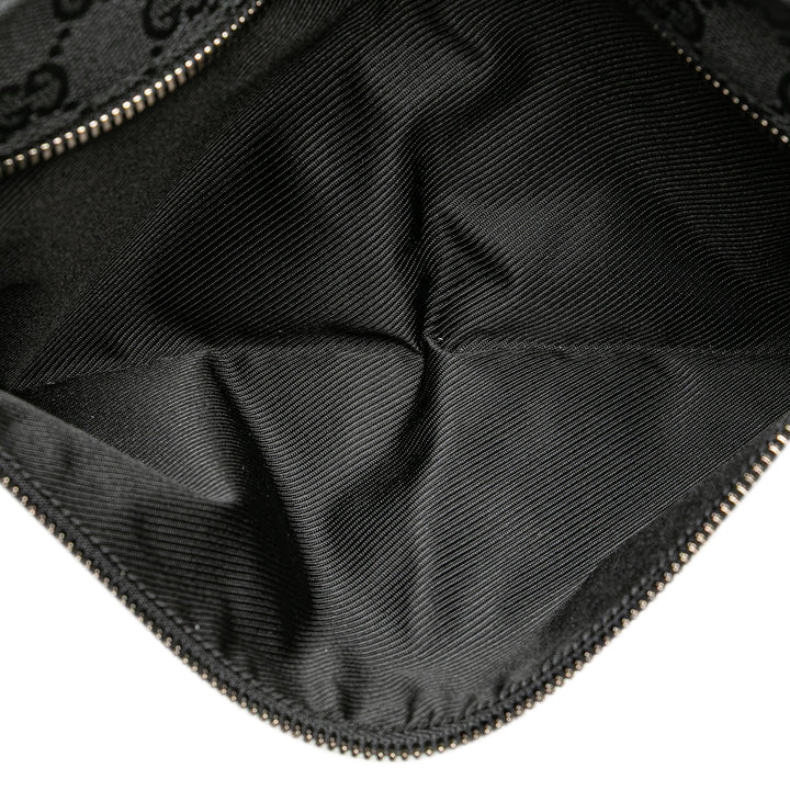 GG Canvas Double Pocket Belt Bag Black - Gaby Paris