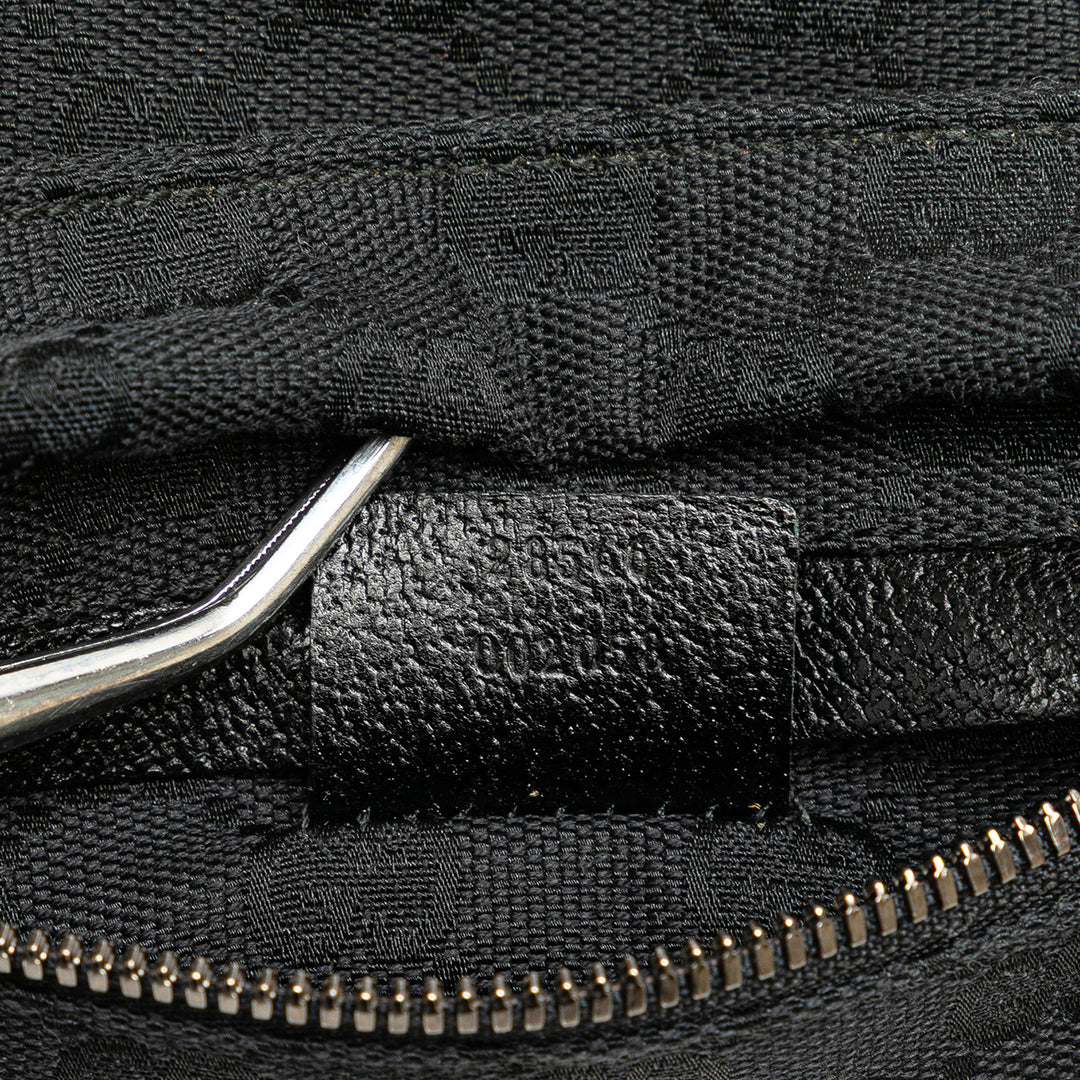 GG Canvas Double Pocket Belt Bag Black - Gaby Paris