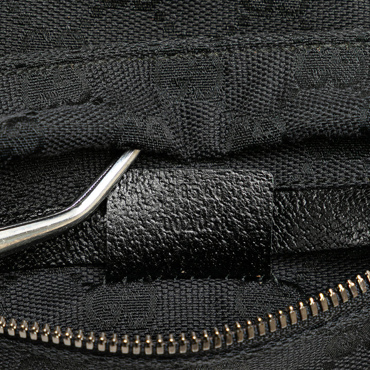 GG Canvas Double Pocket Belt Bag Black - Gaby Paris