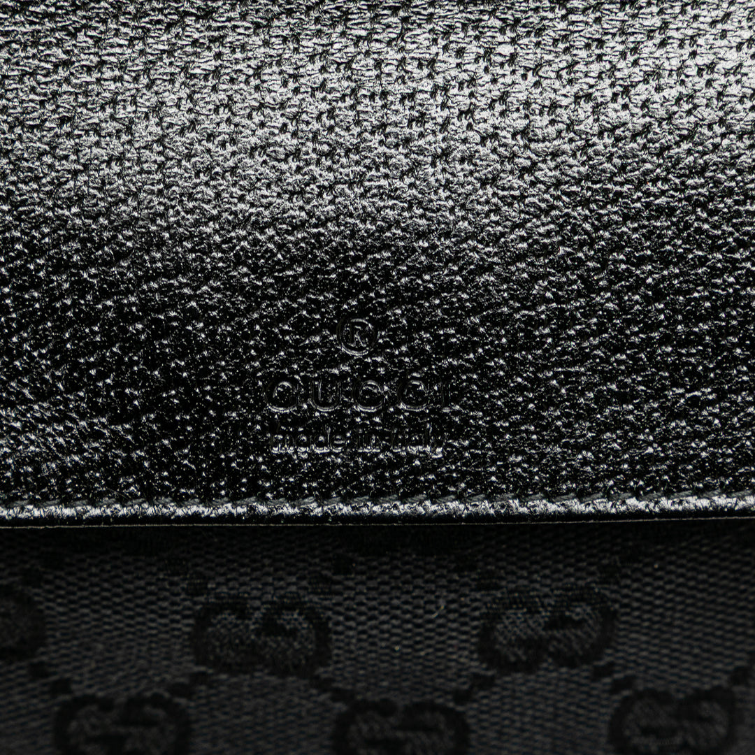 GG Canvas Double Pocket Belt Bag Black - Gaby Paris