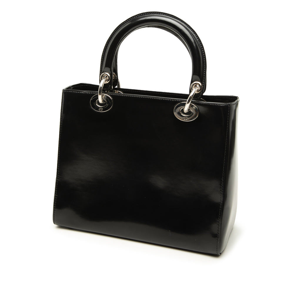 Dior Glacé Lady Dior Moyen Cuir de veau Noir – vue 2 – GABY PARIS