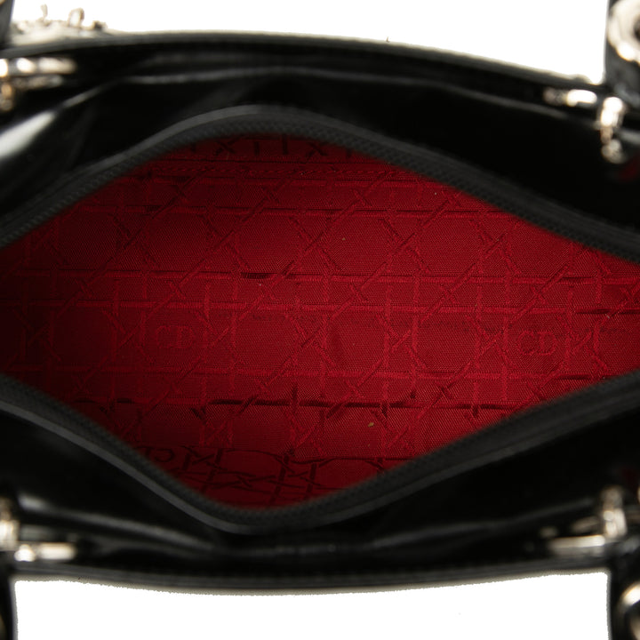 Dior Glacé Lady Dior Moyen Cuir de veau Noir – vue 5 – GABY PARIS