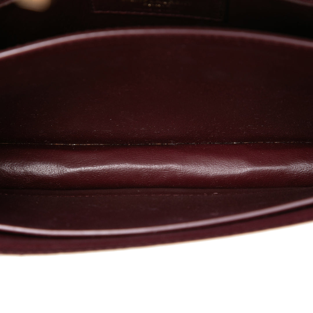 Saint Laurent Croc embossé Cassandra Fermoir Sac Blanc – vue 4 – GABY PARIS