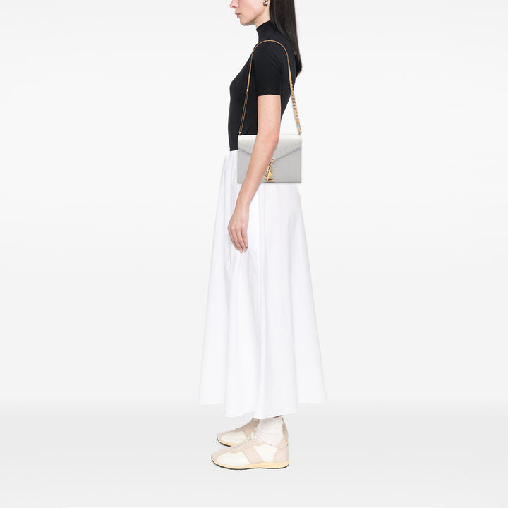Saint Laurent Croc embossé Cassandra Fermoir Sac Blanc – vue 6 – GABY PARIS